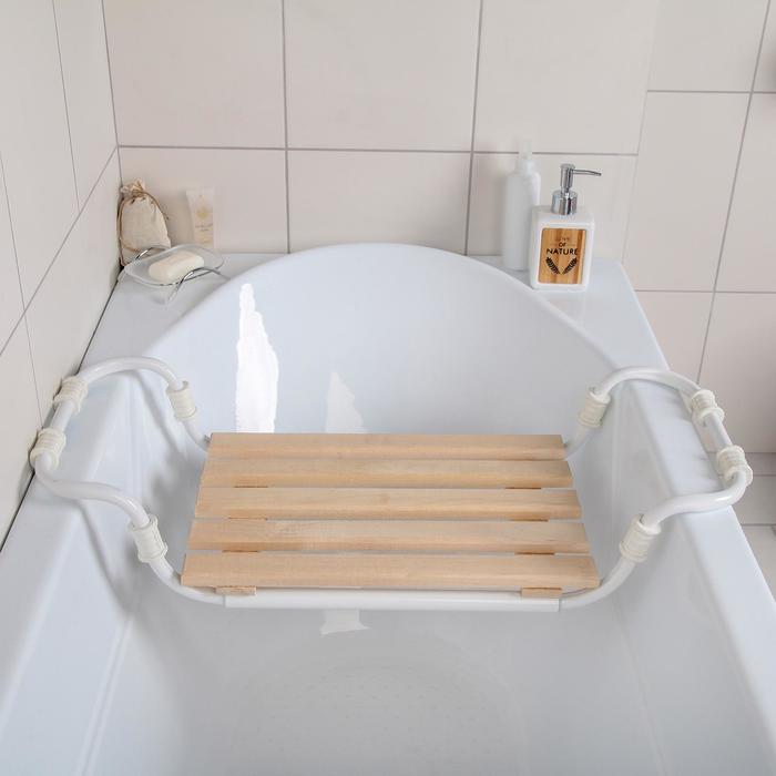 Сиденье для ванны раздвижное, деревянное - фото 1889102017