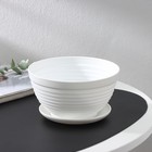 Горшок для цветов с поддоном «Алиса», 1 л, d=17 см, h=10 см, пластиковый, белый - Фото 2