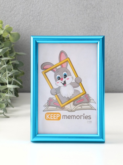 Фоторамка для фото 10×15 см Keep memories «Радуга», пластик, аквамарин металлик, (пластиковый экран)