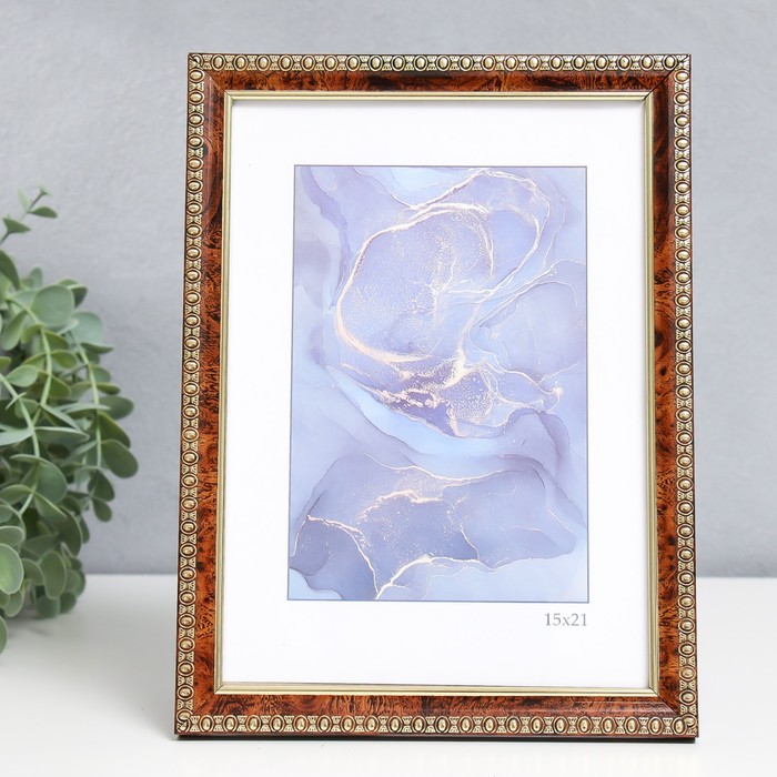 Фоторамка для фото 15×21 см Keep memories «Камея», пластик, карельская берёза, (пластиковый экран) - Фото 1