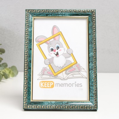 Фоторамка для фото 10×15 см Keep memories «Камея», пластик, малахит, (пластиковый экран)