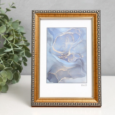 Фоторамка для фото 10×15 см Keep memories «Камея», пластик, золото, (пластиковый экран)