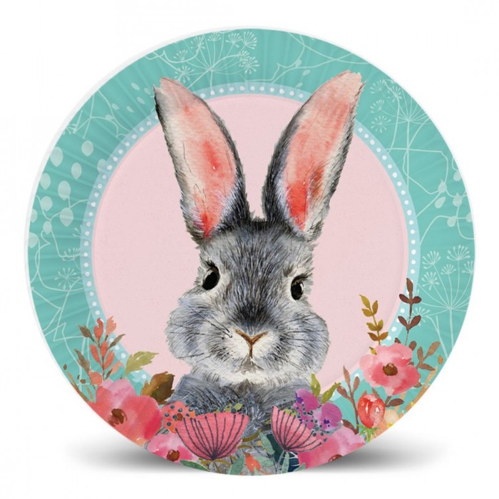 Набор бумажных тарелок «Кролик», 6 шт, 18 см - Фото 1