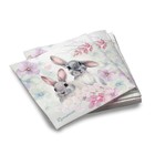 Салфетки бумажные трёхслойные «Кролики», (пастель), 33 × 33 см, 20 штук - фото 319290895