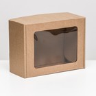 Коробка самосборная, бурая с окном, 22 х 16,5 х 9,5 см - фото 319290952