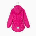 Куртка (ветровка) на флисе для девочки, цвет малиновый, рост 116-122 см - фото 60811989
