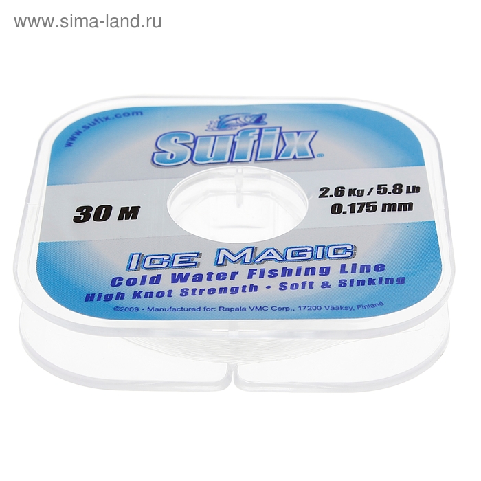 Леска зимняя Sufix Ice Magic x12, диаметр 0.175 мм, тест 2.6 кг, 30 м, цвет прозрачный - Фото 1