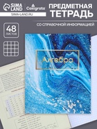 Предметная тетрадь по алгебре Calligrata «Мрамор светлый», 48 листов, в клетку, со справочным материалом, обложка из мелованного картона - Фото 1