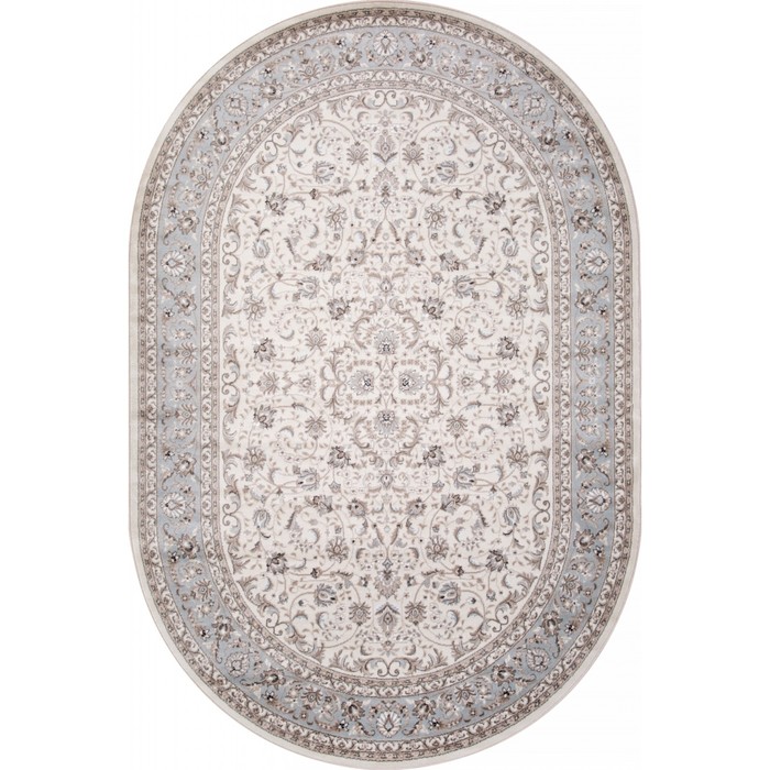 Ковёр овальный Merinos Valencia Deluxe, размер 200x400 см, цвет cream-l.blue - Фото 1