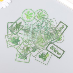 Наклейки для творчества "Теги - Зелёные листья" набор 30 шт 0,2х8х11 см