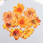Наклейки для творчества "Оранжевые цветы" набор 10 шт 0,2х8,5х13,3 см - фото 319818314