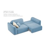 Диван прямой раздвижной «Темп», ППУ, механизм еврокнижка, велюр, цвет синий - Фото 2