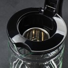 Чайник стеклянный заварочный «Кессель», 1,2 л, с металлическим ситом, цвет чёрный - Фото 3