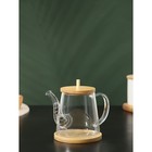 Чайник заварочный стеклянный с бамбуковой крышкой и металлическим фильтром BellaTenero «Бамбук», 600 мл, 19×11,3×12,2 см - фото 4373181