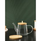 Чайник заварочный стеклянный с бамбуковой крышкой и металлическим фильтром BellaTenero «Бамбук», 600 мл, 19×11,3×12,2 см - фото 4373182