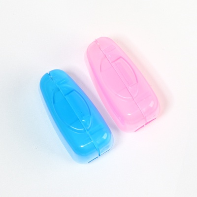 Колпачок - футляр для зубной щётки, набор - 2 шт, 3,8 × 2,2 × 1,8 см, цвет розовый/голубой