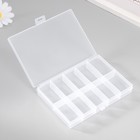 Шкатулка пластик для мелочей "Прямоугольная" прозрачная 10 отделений 9х13х1,7 см - фото 22042600