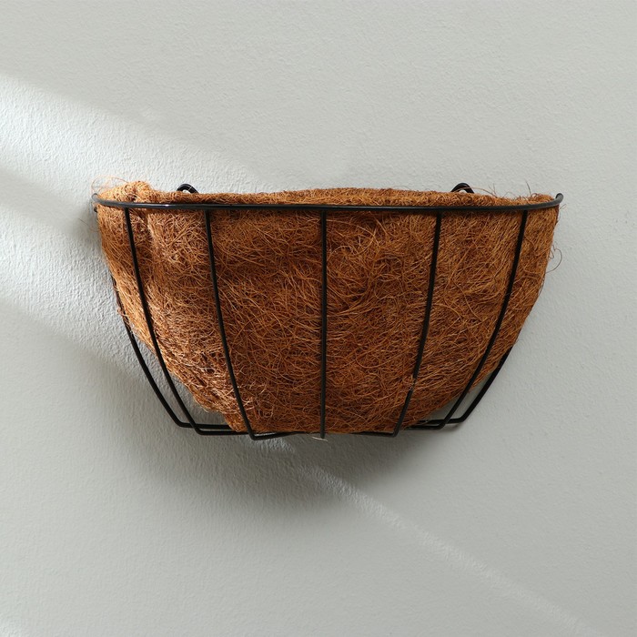 Кашпо настенное «Конус», d = 30 см, с кокосовым вкладышем - Фото 1