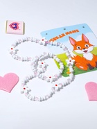 Набор детский «Выбражулька» 2 предмета: бусы, браслет, трафарет лисёнок, d=5 см. бело-розовый (комплект 2 шт) - фото 63071760