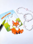 Набор детский «Выбражулька» 2 предмета: бусы, браслет, трафарет лисёнок, d=5 см. бело-розовый (комплект 2 шт) - фото 63071761