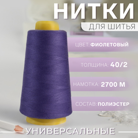 Нитки 40/2, 2700 м, цвет фиолетовый 9316993