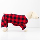 Костюм для животных красно-черный в клетку, S (ДС 31, ОШ 32-34, ОГ 47-51) - фото 24448874