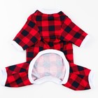 Костюм для животных красно-черный в клетку, S (ДС 31, ОШ 32-34, ОГ 47-51) - фото 24448880