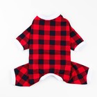 Костюм для животных красно-черный в клетку, S (ДС 31, ОШ 32-34, ОГ 47-51) - фото 24448875