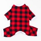 Комбинезон для животных красно-черный в клетку, L (ДС 39, ОШ 36-38, ОГ 60-62) 9345576
