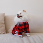 Комбинезон для животных красно-черный в клетку, L (ДС 39, ОШ 36-38, ОГ 60-62) 9345576
