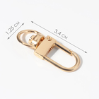 Карабин металлический, 34×12.5 мм / 10×1 мм, 5 шт., цвет золотой - Фото 2