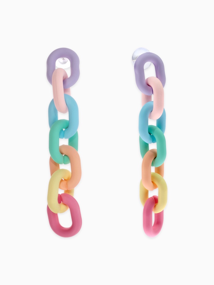 Серьги матовые «Цепь», пластик, разноцветные - Фото 1