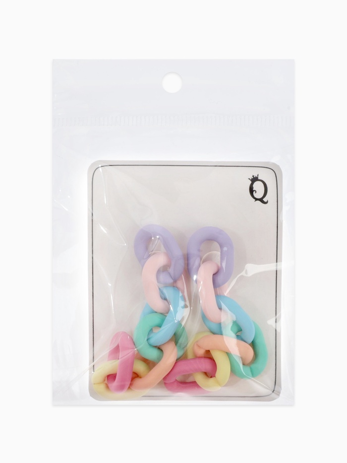 Серьги пластик «Цепь» 7 звеньев, цветные матовые - Фото 1