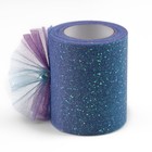 Фатин с глиттером «Радуга», 7,5 см, 9 ± 0,5 м, 11 ± 1 г/кв.м, цвет синий №4 - Фото 1
