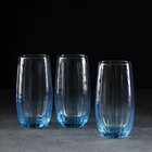 Набор стеклянных стаканов Linka, 500 мл, 3 шт, цвет бирюзовый - фото 319292526