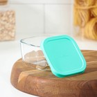 Контейнер стеклянный Snow box, 250 мл, с зелёной пластиковой крышкой - фото 24636730