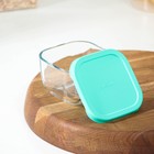 Контейнер стеклянный Snow box, 250 мл, с зелёной пластиковой крышкой - фото 24636731