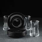 Чайный набор стеклянный, 12 предметов: стакан 150 мл, блюдце d=12,5 см - фото 10282524
