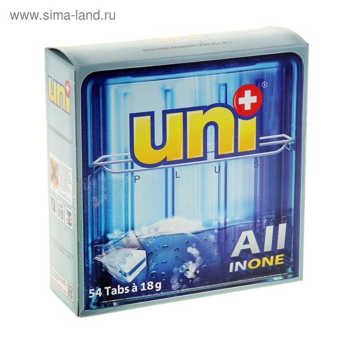 Таблетки для посудомоечных машин UNIPLUS All in 1, 54 шт - Фото 1
