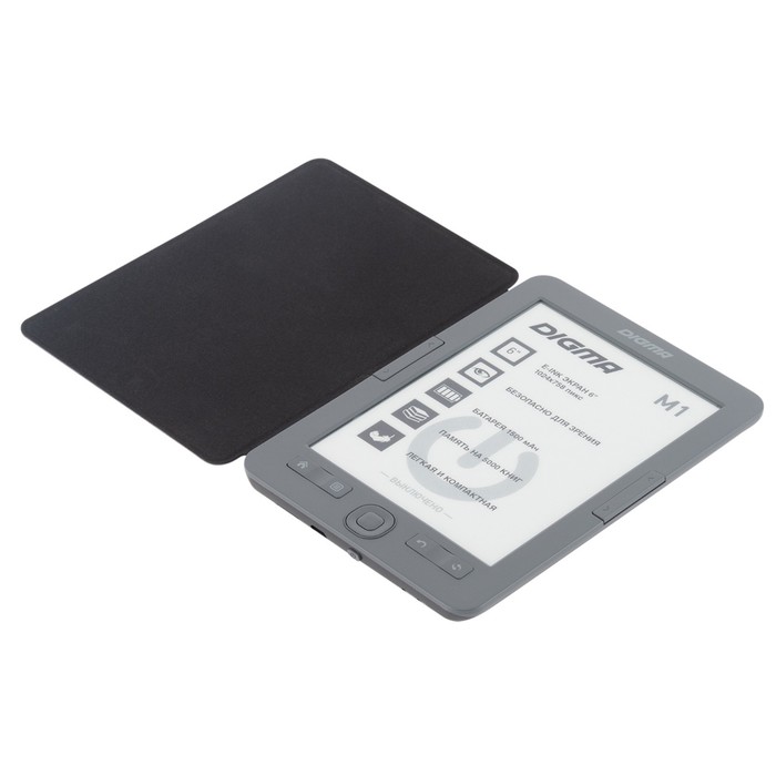 Электронная книга Digma M1, 6", E-ink, HD, 1024х758, 600 MГц, 4 Гб, micro SDHC, серая - фото 51484911