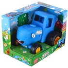 Музыкальная игрушка, синий трактор, на верёвке, свет - Фото 1