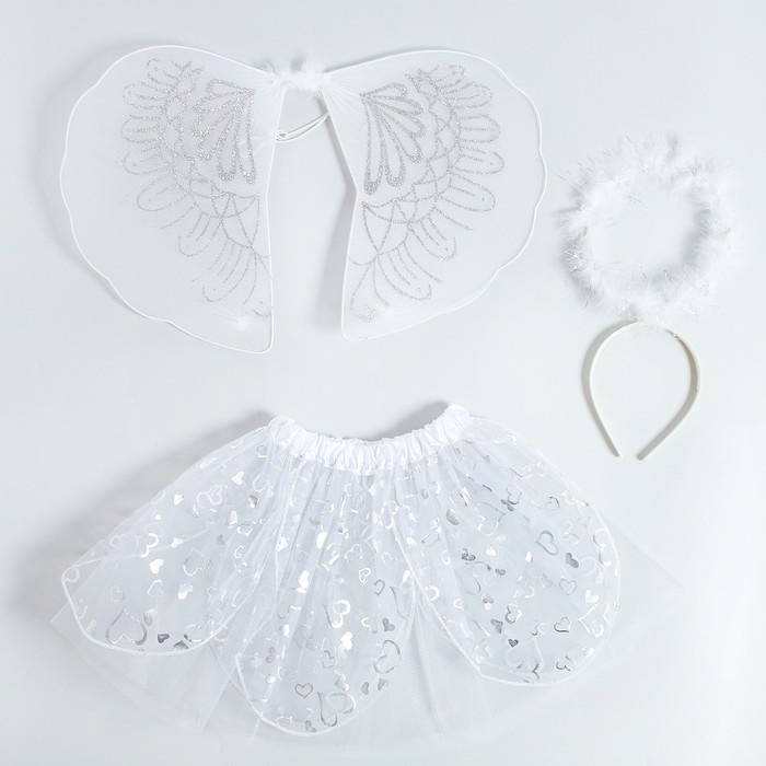 Карнавальный набор «Ангел» 3 предмета: юбка, крылья, нимб