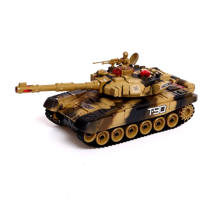 Танковый бой Т90, на радиоуправлении, 2 танка, работают от аккумулятора, свет и звук 60671