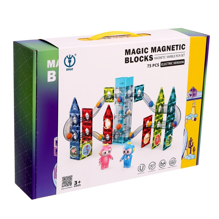 Конструктор магнитный «Марблс», 75 деталей 60687