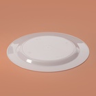 Тарелка одноразовая для фуршета, d=19 см, пластик, круглая, плоская, белая с золотой каёмкой - Фото 10