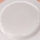 Тарелка одноразовая для фуршета, d=19 см, пластик, круглая, плоская, белая с золотой каёмкой - Фото 8