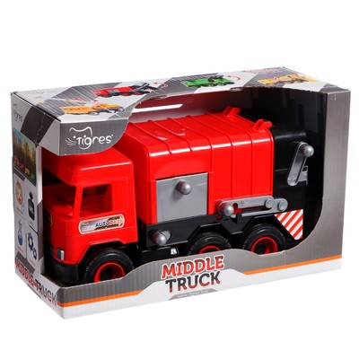 Автомобиль-мусоровоз Middle Truck, красный