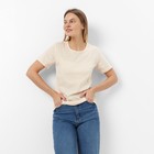 Футболка женская, цвет бежевый, размер 52 - Фото 5