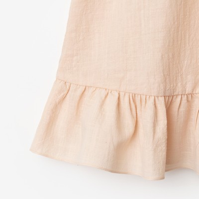 Платье для девочки MINAKU: Cotton collection, светло-бежевое, рост 116-122 см