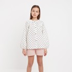 Блузка для девочки MINAKU цвет белый, рост 98 см - фото 321381329